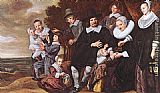 Frans Hals Canvas Paintings - Family Group in a Landscape